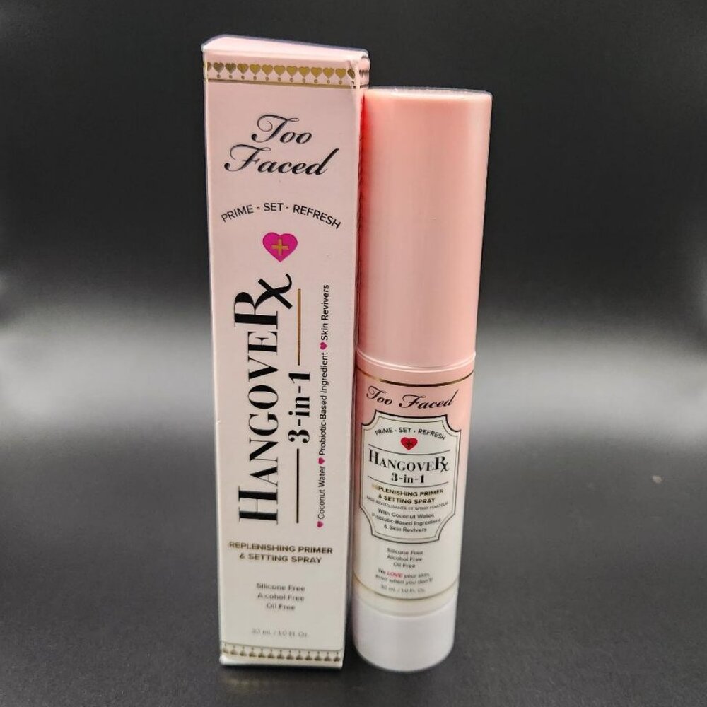 NIB Too Faced Hangover 3-in-1 Replenishing Primer & Setting Spray 1.0 oz